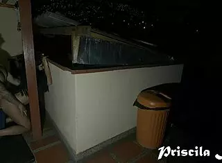 My curvy girlfriend wants to have sex with me in the gazebo