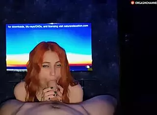 Hot College Redhead Delivers Sweet Blowjob and Rough Fuck