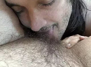 Licking Hairy Mature Pussy to Orgasm