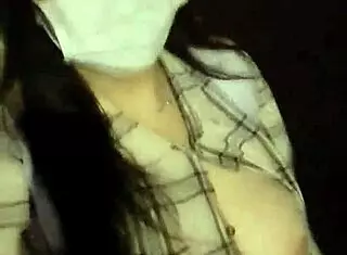 walking along river exposing big tits asian public flashing