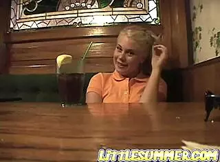 teen in braces rubs herself in public little summer spot