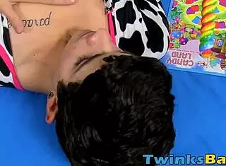 Jacob slurps twink's huge cock then rides raw 😈