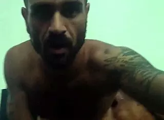 Amateur guy enjoys a close encounter with hairy military man.