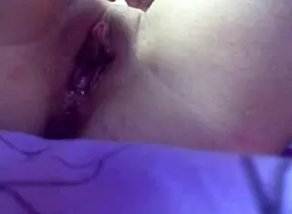 Vibrator Teases Shaved Pussy to Cumshot