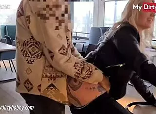 This busty blonde gets a public fuck on Mydirtyhobby, so hot!