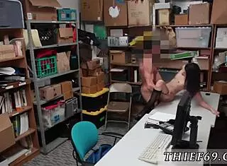 blonde police officer in threesome with suspect during investigation