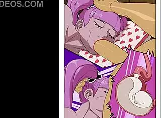 one piece characters swallow cum in threesome.