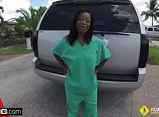 Stacy gives blowjob to mechanic in public car backseat! 😏