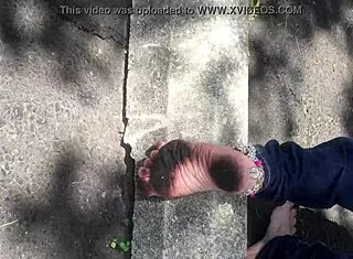 I love worshiping Elizabeth's dirty feet in this amateur fetish