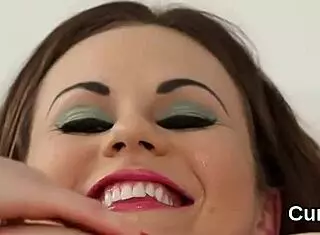 in a wild pov blowbang, the foxy stunner gets jizz shot on her face while sucking all the ejaculate.