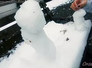 white cat mya and snow sculpture art in nacchi travel