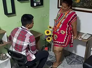 i fucked my mother-in-law in the office with deepthroat sucking