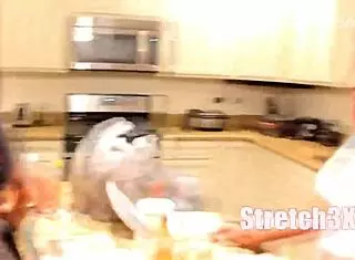 Thick Red Ebony Stretched By Monster Cock With Fingering.