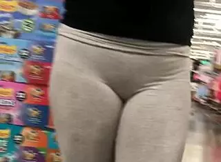 Bonita showing off her cameltoe in the supermarket