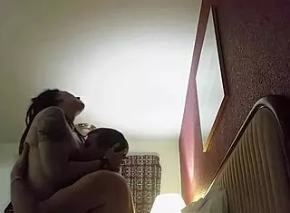 Deep passionate lovemaking with a beautiful hippie in a hotelbower