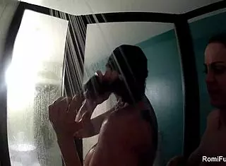 Hey Romi Rain, show us those big tits backstage with lesbian action