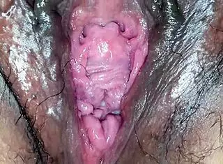Gaping My Fat Hairy Pussy Wide Open!