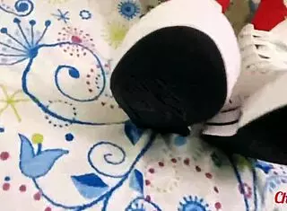 My Girlfriend Seduces Me With Shoes And Red Socks For Footjob Cumshot!