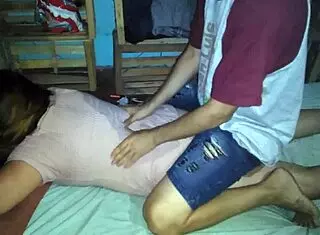 latina milf couple enjoys amateur massage in short pink dress