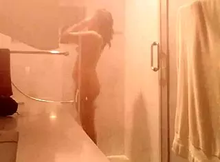 playing with my pussy in the shower while masturbating and getting assfucked