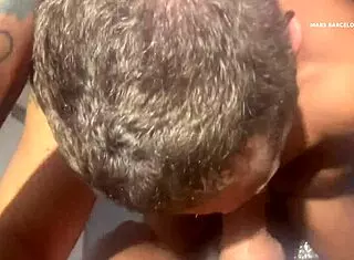 Gay guys cruise in gym shower for blowjobs and masturbation with monster cocks