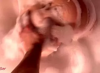 Pretty Woman in Jacuzzi Foam Gets Wild Sex and Blowjob!