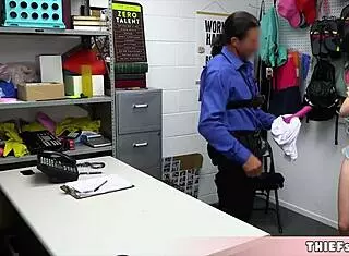 Cute Shoplifter Sera Ryder Caught with Dildo and Shows Cop How to Use It