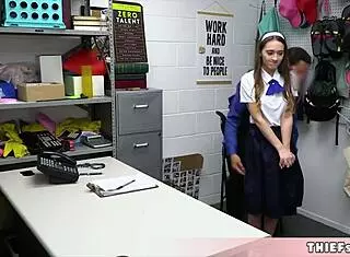 Cute Shoplifter Sera Ryder Caught with Dildo and Shows Cop How to Use It