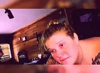 Savannah Jones gives sloppy blowjob to Leroy Love in homemade interracial scene!