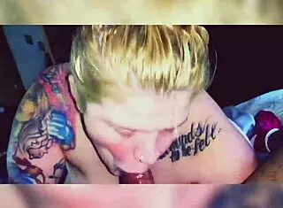 Savannah Jones gives sloppy blowjob to Leroy Love in homemade interracial scene!