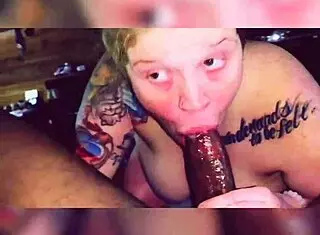 Savannah Jones gives sloppy blowjob to Leroy Love in homemade interracial scene!