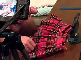 this is my first fetish video with cumshot under skirt