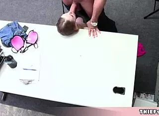 Cute Blonde Shoplifter Offers Pussy For Quickie Deal