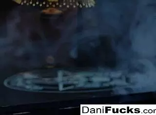 Dani the gothic vampire teases with her big tits and ass while masturbating