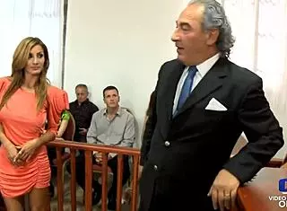 French Blonde Sluts Banged in Courtroom Orgy