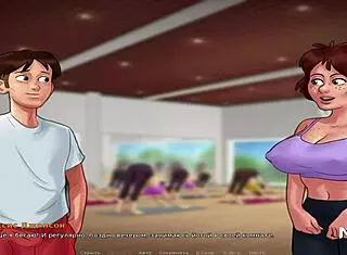 mature woman does yoga in summertimesaga e1 24