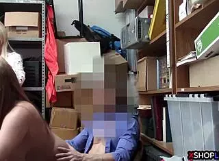 Sexy busty teen thief FUCKED in front of MILF mom