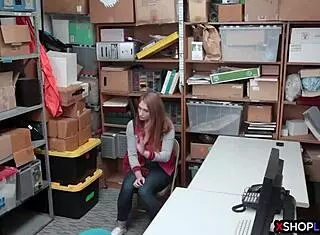 Sexy busty teen thief FUCKED in front of MILF mom