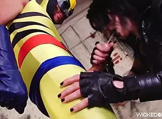 Aiden Ashley Rides Monster Cock in Wolverine Parody