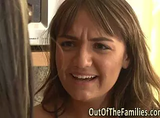 Horny stepdaughter masturbates to facial cumshot