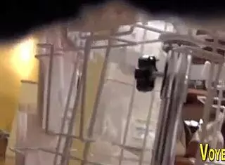 Asian Babe in Big Boots Voyeured