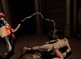 in the finale, the futanari mistress rides the male in cowgirl anal domination