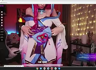 this cosplay hentai slut is getting totally nude for you