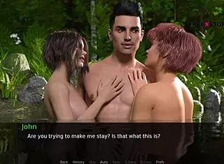 hentai anime sex scene with jhon fucking audrey and lizzie in the river