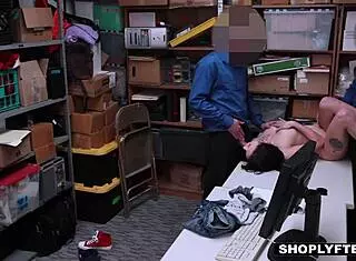 feeling the rush as officers tag team megan sage in the lp office after catching her stealing