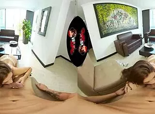 Check out this beautiful latin babe undressing and fucking in vr