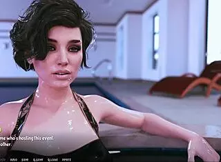 Rebecca gets shiny and wet in roleplay game