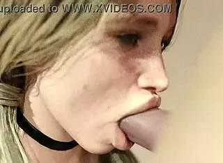 Blond Girl's Intense Emotions During Big White Dick Blowjob