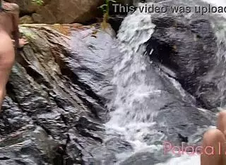 Are we teasing men at the waterfall with naked asses?