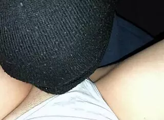 cute european girl gets licked in car pov